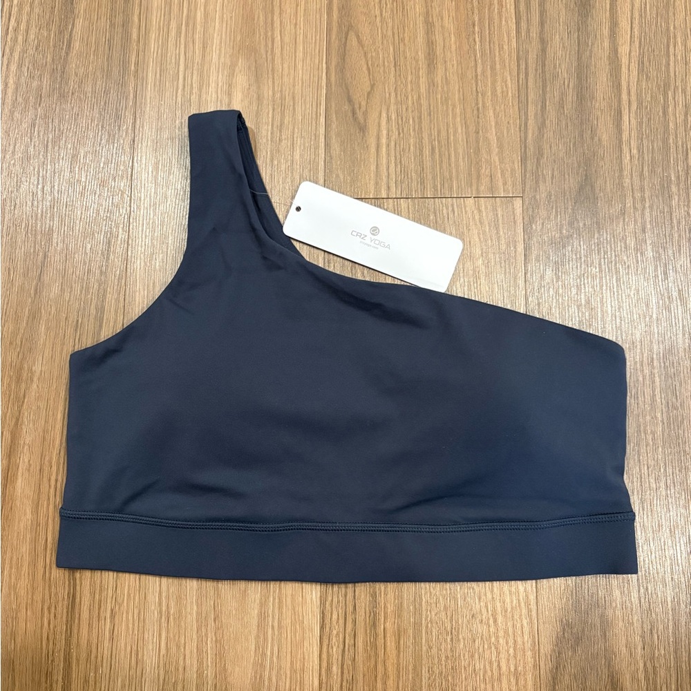 NEW CRZ YOGA Butterluxe One Shoulder Sports Bras for Women Dark Green #5 Size XL - Picture 2 of 11
